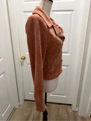 VICI Collection Market Faux Suede Moto Jacket - Dusty Rose Size M thumbnail 3