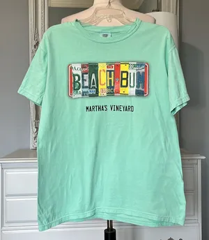 Marthas Vineyard Comfort Colors Beach Bum License Tshirt Cotton Shirt Womens M thumbnail 1