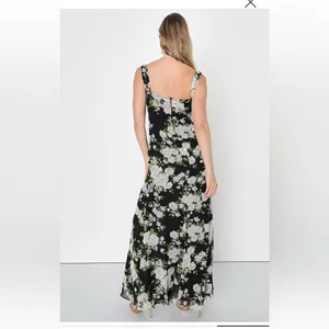 LULU’s Unforgettable Charm Black Floral Off-the-Shoulder Maxi Dress thumbnail 2