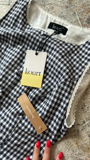 Few Moda Fall gingham and lace tank thumbnail 5