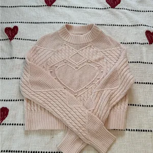 PacSun Pink Turtleneck Cable Knit Sweater thumbnail 2