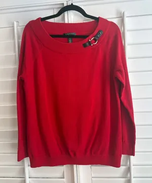 Lauren Ralph Lauren Red Sweater Size‎ 1X thumbnail 1