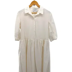 Mare Mare x Anthropologie White Poplin Puff‎ Sleeve Midi Shirt Dress XXS thumbnail 5