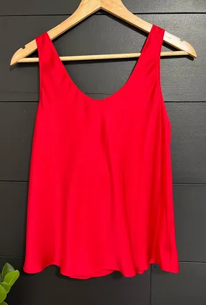 VICTORIA’S SECRET Spicy Red Silky Vintage Sash Tank Top Sexy Sz M EUC thumbnail 1