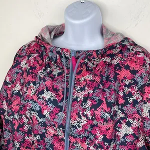 Columbia Windbreaker Light Jacket Full Zip Pink Camouflage size Large thumbnail 3