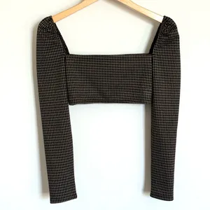 Reformation Laude Knit Long Sleeve Square Neck Crop Top XS thumbnail 4