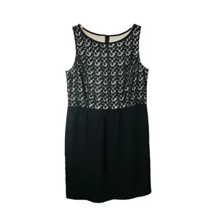 LOFT Sheath Dress Womens 8 Black Cream Floral‎ Lace Bodice Sleeveless Business thumbnail 10