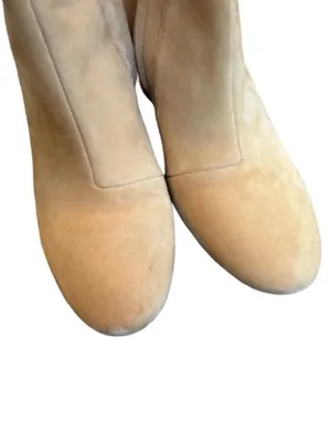 Toms Tan Suede Ankle Boots Wood Block Heel Booties Comfortable Size 9.5 Women's thumbnail 7