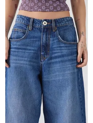 UO BDG Jaya Baggy Low-Rise Boyfriend Jeans Urban Outfitters NWT Mid Indigo 34 thumbnail 5