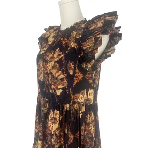 Ulla Johnson Joan Lupine Floral Ruffle Tiered Cotton Dress Size 2 thumbnail 8