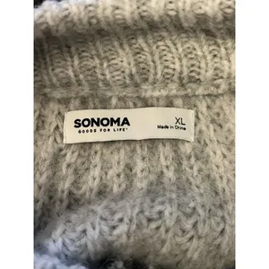 Sonoma Goods For Life Sweater Womens XL Gray Fuzzy Chunky Knit Pullover Cozy thumbnail 7