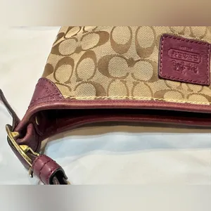 Coach Signature Monogram Canvas and Leather Hobo Shoulder Crossbody bag thumbnail 9