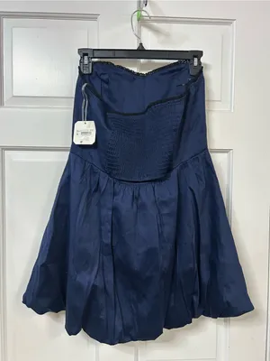 Altar'd State Navy Strapless Circle Skirt Dress thumbnail 2