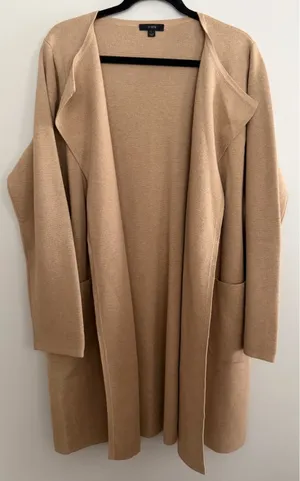 J. Crew Juliette Collarless Sweater Blazer Camel‎ Women's Size Large thumbnail 1