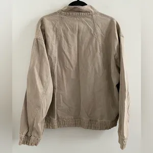 Zara Utility Quarter Zip Pullover Denim Jacket With Ring Zipper Size Medium thumbnail 7