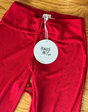 NWT Princess Polly Red Flare Pants High Rise Cut Out S 4 thumbnail 6