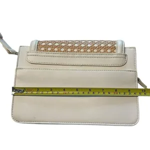 Madison West Jolene Woven Straw‎ Shoulder Bag Purse White Beige Coastal Coquette thumbnail 8