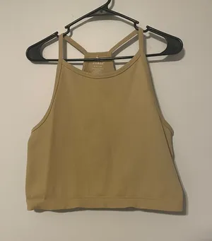 Jo & Co Mustard Ribbed Racerback Bralette thumbnail 1