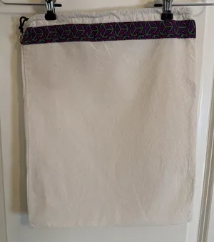 Tory Burch Cream Canvas Dust Bag With Purple And Green Accent Gold‎ Logo 12x16 thumbnail 1