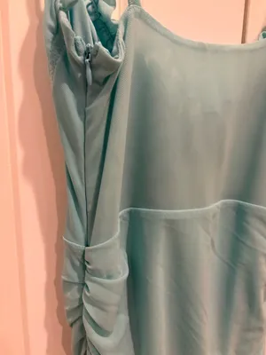 NWT Showpo Riley Ruched Mini Dress in Teal Size S thumbnail 8