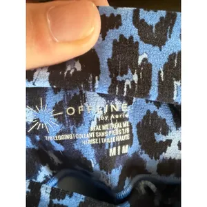 Aerie OFF/LINE Blue Leopard Print 7/8 High Waisted‎ Leggings thumbnail 3