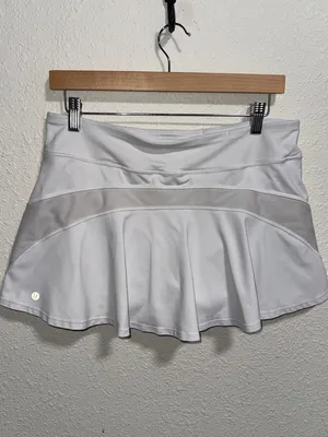 Lululemon Pace Setter Skirt White‎ Mid Rise Pleated Tennis Skort Size 8 thumbnail 2