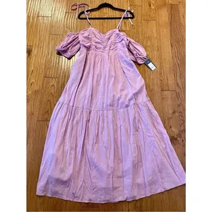 Universal Thread purple midi dress off shoulder size M thumbnail 10