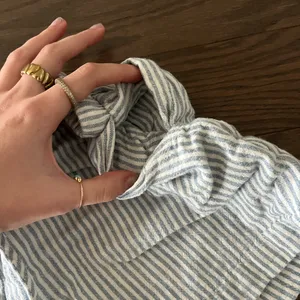 Striped White and Blue Tie Women's Shorts thumbnail 2