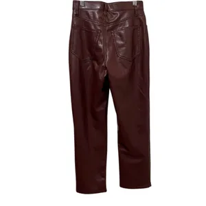 Abercrombie & Fitch 90s Straight Ultra High Rise Vegan Leather Pants 26/2 XS thumbnail 6