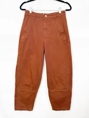 Everlane The Utility Barrel Pant Rosewood High Rise Cotton Brown thumbnail 3
