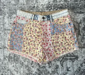 Farm Rio Ultra High-Rise Patchwork Denim Shorts thumbnail 1