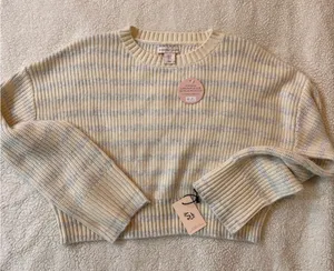 🤍 Sincerely Jules Cropped Knit‎ Sweater – NWT Blue thumbnail 1