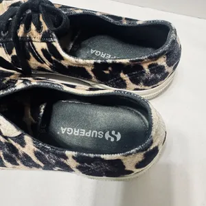 Superga velvet cheetah leopard tennis shoes sneakers womens 7.5/38 thumbnail 2