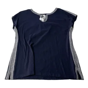 Talbots Women's Size‎ Petite Large Embroidered Navy Cotton Top Light Coastal thumbnail 4