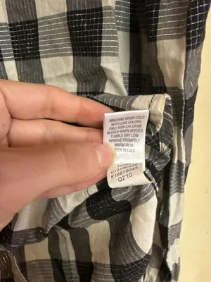 Converse One Star Black & White Plaid Button-Up Shirt M thumbnail 6