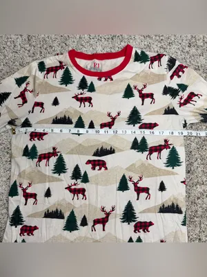 PJ Place Family Matching Pajama Set Bunny’s Tail Medium M Shirt Pants Christmas thumbnail 5
