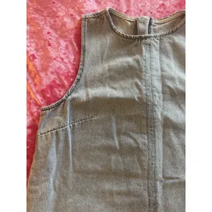 Forever 21 Shift Dress Sleeveless Denim Blue Women's XS High Neck thumbnail 2