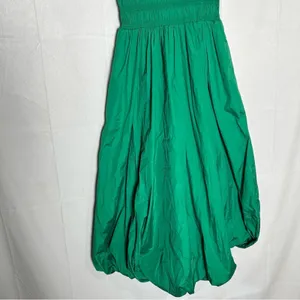 NWT Madewell Verdant Green The‎ Melody Bubble-Hem Smocked Midi Dress Poplin XXS thumbnail 6