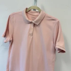 L.L. Bean Relaxed Fit Polo Shirt Pink Short Sleeve Cotton 269098 Size M REG thumbnail 3