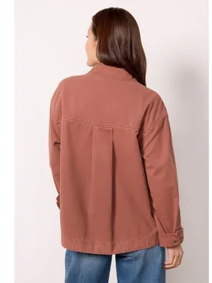 NWT Pistola Jessa oversized Utility jacket in Spice brown full zip Size medium thumbnail 3