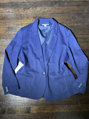 Old Navy Classic Ponte Knit Blazer Navy Blue XL thumbnail 3