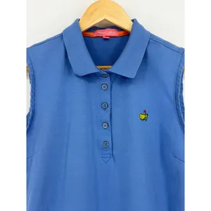 Masters Magnolia Lane Collection Women's Sleeveless Golf Polo Blue Large Vintage thumbnail 3
