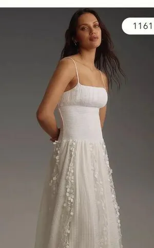 NWT Anthropologie Maeve Sleeveless Embellished Smocked Midi Dress thumbnail 1