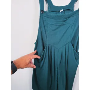 Halara Waffle Knit Shortalls Romper Jumper L Green Indie Granola Preppy Scandi thumbnail 7