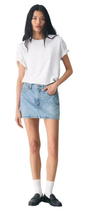 Aritzia Denim Forum ‘90s Ricci Micro Denim Skirt NEW Size 23 7 Years Bleu Taboo thumbnail 1
