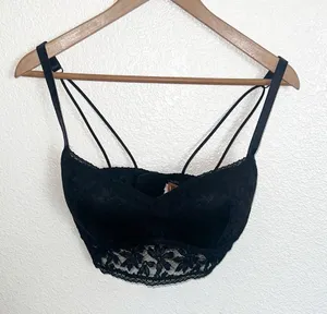 Pink Victoria's Secret Black Push Up Lace Hook Closure Bralette New thumbnail 1