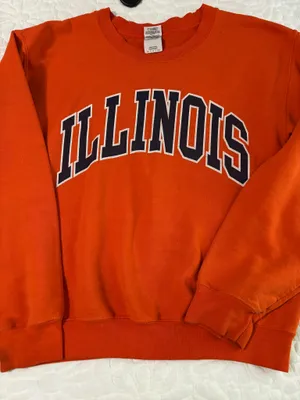 Orange Illinois crew neck sweatshirt thumbnail 1