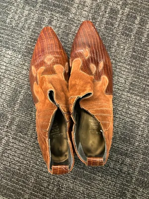 Glacée ankle boots booties vintage western cowgirl y2K brown leather sz 10 thumbnail 4