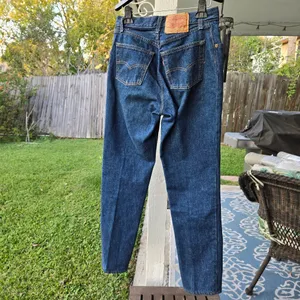 Vintage Levi’s dark wash button fly jeans size 11 26x30 Made In USA thumbnail 5