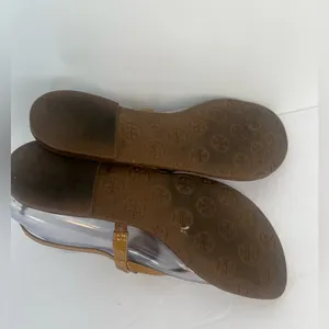 RARE Tory Burch Ali Anteka Tan Leather Sandals thumbnail 4